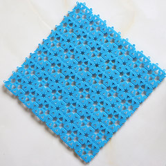 Bathroom PVC spliced floor mat sanitary bath can be tailored to the bathroom anti slip mat, toilet, shower room, full mat 40× 60CM flower - blue.