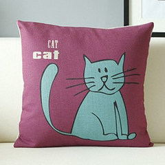 [empty time] Scandinavian style cotton and linen office cushion cushions for car cushions, home cushions, pillows, large size square pillows: 50X50cm [trance cat]
