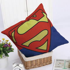 [empty time] Nordic style cotton and linen office cushion cushion, pillow, pillow, pillow, large size square pillow: 50X50cm [Superman logo]
