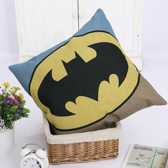 [empty time] Scandinavian style cotton and linen office cushion cushion, pillow, pillow, pillow, large size square pillow: 50X50cm [Batman logo]