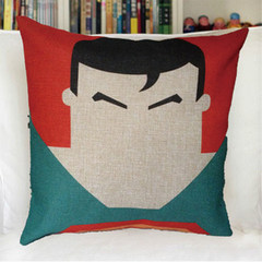 [empty time] Scandinavian style cotton and linen office cushion cushion, pillow, pillow, large size pillow: 50X50cm [Superman]