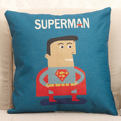 [empty time] Nordic style cotton and linen office cushion cushion, cushion, pillow, pillow, large size square pillow: 50X50cm [SUPERMAN]