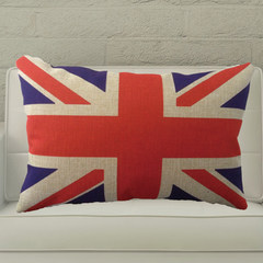 Empty time] Nordic style cotton and linen office cushion cushion, pillow, pillow, pillow, large size square pillow: 50X50cm [British flag]