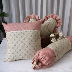 [home] sofa bed cushion pastoral cotton pillow pillow candy heart shape pillow American cotton with cylindrical core Large square pillow: 50X50cm Zhuang kiln / core