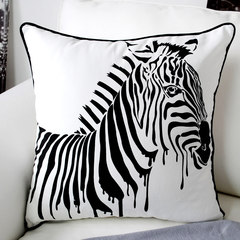 Bazaar Lee Bei Europe cotton sofa pillow, zebra alphabet bedside cushion, chair waist pillow pillow, 30X50CM (core) B zebra