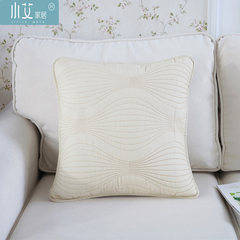 Cotton fabric pillow pillow quilt filling cotton cloth sofa backrest bedside cushion office car waist pillow large square pillow: 50X50cm wave Beige