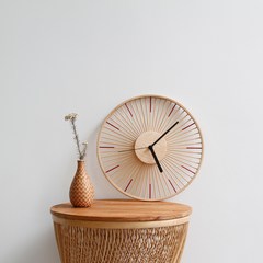 The new home of natural bamboo, bamboo original creative design of modern minimalist wall clock clock wood logs You can edit it after you select it Clock sale