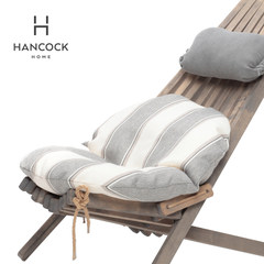 Pure home garden, fresh and gray stripes, solid wood folding chair with special cotton cushion [genuine guarantee] 45 days no reason to return As shown in the spot