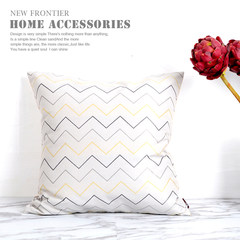 A model of the housing high-grade fashion fabric embroidered stripes square sofa pillow bedding bedroom pillow core Super Deluxe: 60x60cm Embroidered stripe grey square pillow