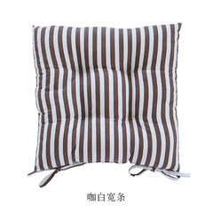 Cotton, linen, simple modern dining chair cushion, Japanese style cloth cushion, office cushion, thickening anti slip chair cushion 40X40cm± 3cm coffee white width strip