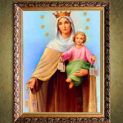 Catholic icon painting the virgin Jesus painting hold pure hand-painted oil painting Holy Virgin 23 cm *28 cm The cloth with the box Oil film laminating + low reflective organic glass
