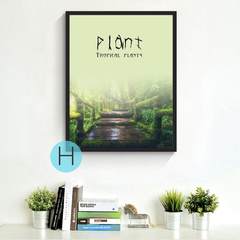 Forest landscape decorative painting, northern Europe, modern living room, wall painting, hotel corridor room, frame hung painting 60*60 Simple black wood grain frame Black frame H Oil film laminating + low reflective organic glass