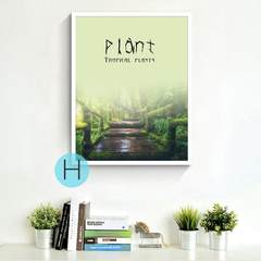 Forest landscape decorative painting, northern Europe, modern living room, wall painting, hotel corridor room, frame hung painting 60*60 Simple black wood grain frame White frame H Oil film laminating + low reflective organic glass