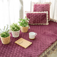 Fluffy window mat, window mat, sofa cushion, skirt, balcony, tatami mat, anti slip mat, carpet, 110*210cm winter mood, wine red.