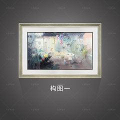 Large art European style hand-painted entrance, oil painting custom restaurant, Feng Shui murals, landscape decorative paintings, world famous paintings Wide 100*, high 70cm Composition one Single (continuous frame size)
