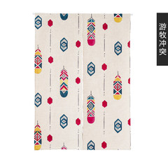 Special price qingcang creative cotton and linen geometric lovely animal cloth art door curtain household feng shui partition opposite the nomadic conflict of open curtain - qingcang