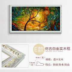 Living room wall hanging painting, soft accessories, design, painting club, model room, European style tree, custom made oil painting 40*40 E antique platinum solid wood frame Oil film laminating + low reflective organic glass