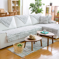 Pure cotton fabric art four seasons universal sofa cushions Nordic solid wood minimalist modern living room cotton shawl cover embroidery Aegean sea 90*160cm