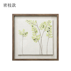 Rui Shikai poem Chinese simple manual embroidery plant living room decorative painting two background sofa wall hanging 600*800mm Simple black wood grain frame Dense branch Oil film laminating + low reflective organic glass