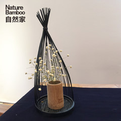 A practical natural bamboo vase flower tea tea gift Masson decoration floral arrangement Black ponytail (with bamboo color)