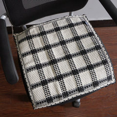 Cotton dining chair cushions summer breathable computer chair cushions linen office chair cushions cotton thread chair cushions 45*45± 3. There are black and white squares in the field of bandage. 3 cm