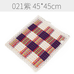 Cotton dining chair cushions summer breathable computer chair cushions linen office chair cushions cotton thread chair cushions 45*45± 3. There is binding band 021 purple 53*45± 3 cm