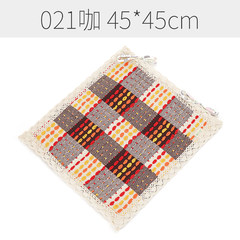 Cotton dining chair cushions summer breathable computer chair cushions linen office chair cushions cotton thread chair cushions 45*45± 3. There is binding band 021 coffee 45*45± 3 cm