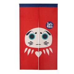 Japanese style and wind door curtain cotton linen kitchen study bedroom porch curtain feng shui half curtain cloth art hanging curtain shade shade tomc020 fortune face height 150cm door curtain