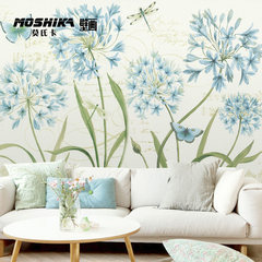 Large wall paintings, living room sofa, background paper, European style garden flowers, silk flower non-woven wallpaper Non-woven fabric / splicing Wallpaper only