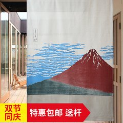 Japanese cotton cloth curtain curtain half curtain curtain curtain curtain bedroom Feng Shui Yin map Kaifeng fast Wide 90*130CM without telescopic rod