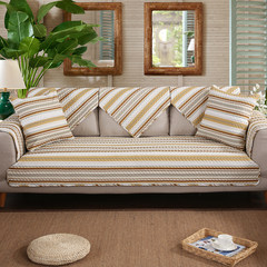 Four seasons pure cotton sofa cushion, American country leather sofa, cushion cushion, cotton sofa cover, sofa towel customization Lattice bar 80*80cm