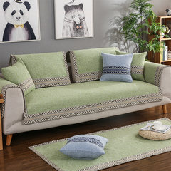 Cotton and hemp sofa cushion four seasons general cloth art anti-skid cushion contracted modern all-purpose all-purpose bag sitting room sofa cover towel DF cotton and hemp green custom-made do not return do not change, clap change price