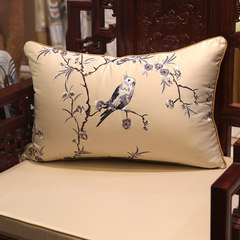 Chinese style rosewood sofa cushion arm-chair arhat bed solid wood antique furniture thickened sponge cushion customized cover solid color beige (j jiaofeng bird 45x45cm (cushion cover)