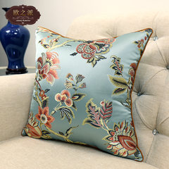 Modern Chinese style real wood sofa cushion cover custom-made luo han mattress custom American dining chair cushion high density sponge blue, big flower 30*42 do not contain core