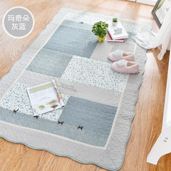 All-cotton Korean bedroom floor mat foyer foot pad absorbing water sitting room tea table non-slip bed pad machine-washable 40× 60CM macchiato - grey blue