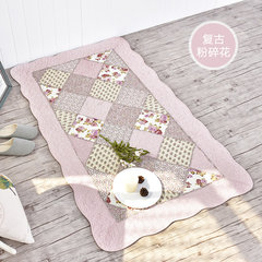 All-cotton Korean bedroom floor mat foyer foot pad absorbing water sitting room tea table non-slip bed pad machine-washable 40× 60CM vintage - crushed flowers