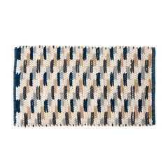 Imported pure cotton hand-made bathroom mat, water-absorbing floor mat, ins ethnic style, fashionable entering door mat, add to shopping cart, send freight risk BYD 01-blue (type B)