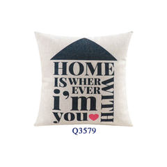 Watercolor heart style simple modern pillow case core English letter sofa office cushion for leaning on car waist pillow 45X45cm [pillow case] Q3579