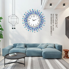 Nordic fashion creative atmosphere watch mute living room decoration European character bedroom Garden Watch Clock Clock More than 20 inches 50*50CM color drill (crystal dial)
