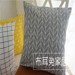 Simple and fresh Nordic white grid grey arrow field cotton and linen pillow cover cushion cover pillow cover pillow cover with core sofa [genuine guarantee] 45 days no reason to return gray arrow