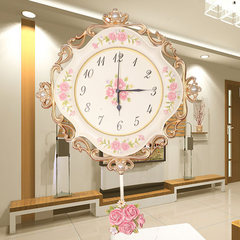 The living room garden resin quartz clock mute creative personality European modern minimalist fashion clock watch Watch You can edit it after you select it Large Beige (no clock)