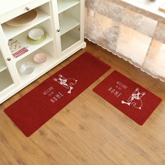 Special offer kitchen every day long floor mat prevents oil to absorb water mat wei yu room prevent slippery enter dedusting door mat ground mat 40*60cm+40*120cm N132 red wangcai suit