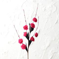 [French] mountain tree rose flower flower flower decoration freehand manual vintage floral flowers floral PE simulation 1 branches about 8 heads, red