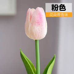 Garden flowers fragrance tulip flower simulation small single plastic flowers, Pu feel Home Furnishing decorative flower flower Pink 1 branches