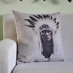 [Indian] special XL+ super size XXL D for cotton and linen pillow cushions for Nordic American cartoon Indian tribes