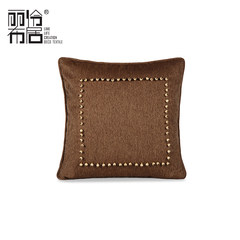 Ling Julibu medicine color series on wooden bead square pillow pillow soft fitted model of modern Chinese dark green cushion cover Large square pillow: 50X50cm Dark orange