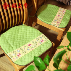 Motley hall rosewood solid wood chair seat ring cushion embroidery hat embroidery Custom New slip thick sponge 11L Green Jiangnan