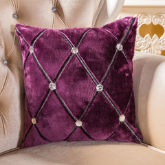 New classic household model room european-style plush diamond pillow luxury bedroom sofa fabric cushion pillow cover large size (55*30 cm) purple pillow 45cm*45cm