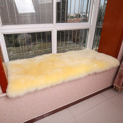 The whole sheepskin sofa cushion Australian pure wool window cushion bedroom balcony mat wool carpet windowsill cushion is made to order after checking, can edit warm beige color by oneself