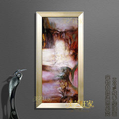 Authentic thick paint handmade painting abstract oil painting decorative painting, Zhao Wuji frame painting aisle vertical plate wall hanging 70*140cm Champagne flat Pu frame Oil film laminating + low reflective organic glass